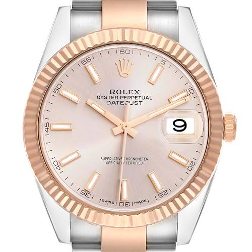 Photo of Rolex Datejust 41 Steel Everose Gold Sundust Dial Mens Watch 126331 Box Card