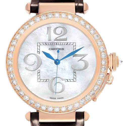 Photo of Cartier Pasha 42 Rose Gold Mother of Pearl Diamond Ladies Watch WJ124005
