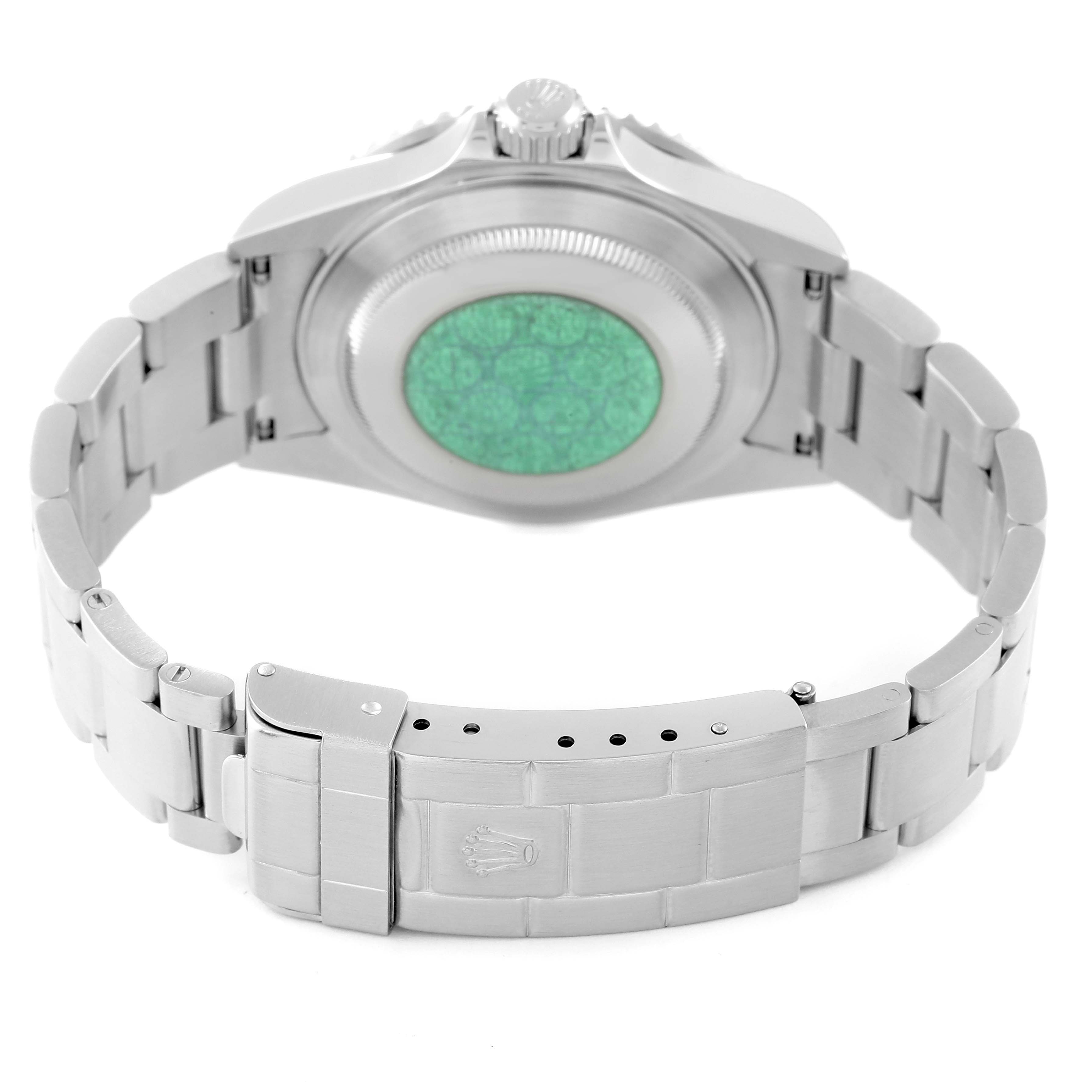 The image shows the back and bracelet of a Rolex Submariner 16610LV Men's Stainless Steel Black Dial 16610LV Men's Stainless Steel Black Dial watch, displaying the clasp and case back.