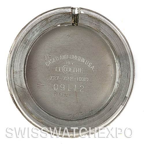 This image shows the inner case back of a vintage Vacheron Constantin watch, marked with details about casing and serial numbers.